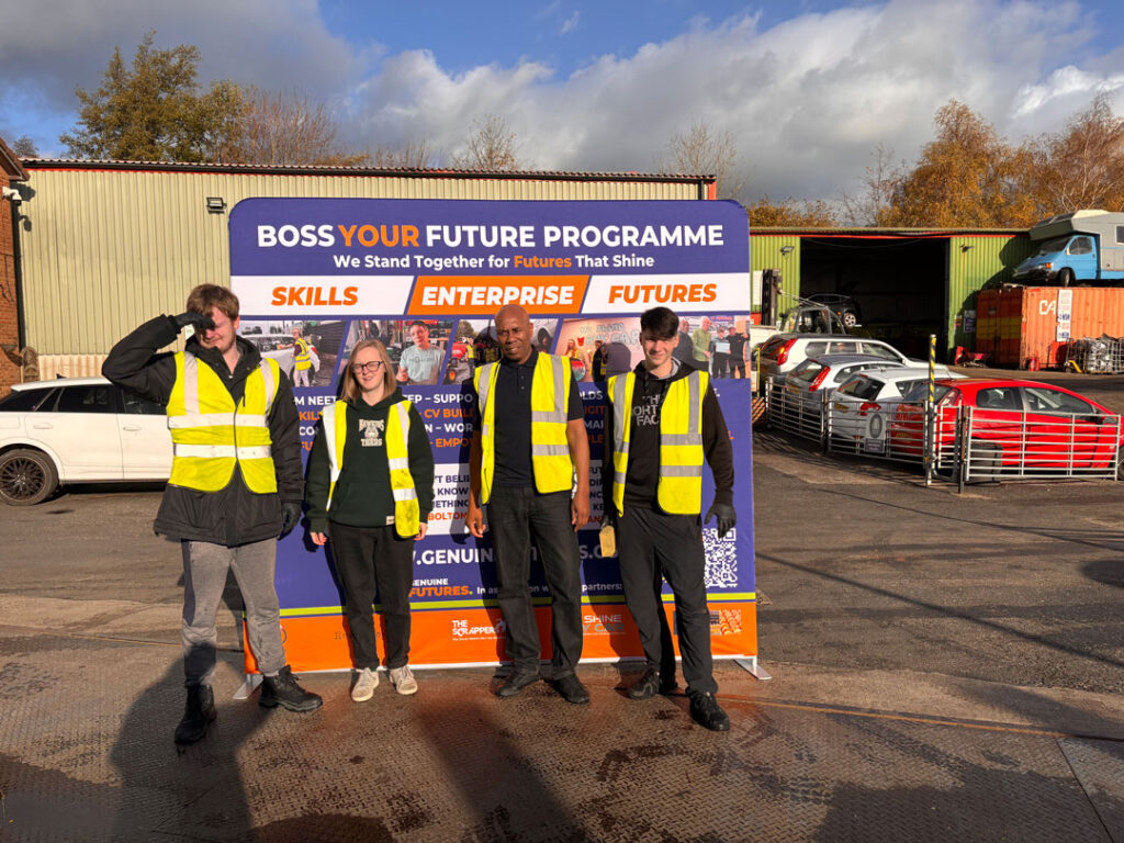 At Genuine Futures, every milestone matters — not because of the materials or the visuals, but because of what they represent. Today marks one of those moments. We’ve picked up our brand-new giant wall banner from Craftprint, and it captures exactly what our movement stands for: belief, opportunity, and a future worth fighting for.