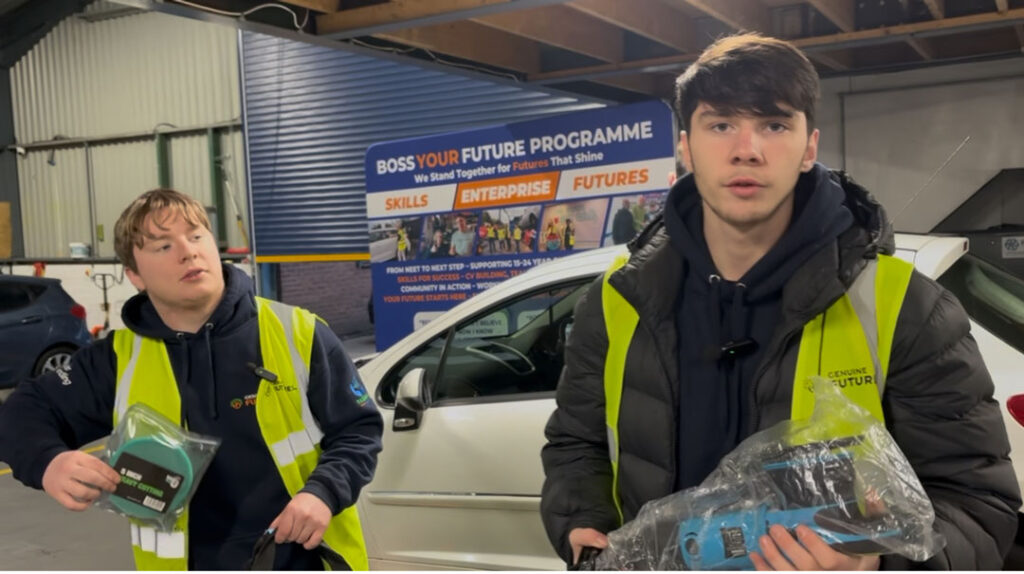 Discover how Terry Walker and The Scrappers are backing Genuine Futures’ youth-led enterprise We Shine Any Car — providing tools, skills, and real opportunities that help young people like Keir build confidence and start their own businesses.