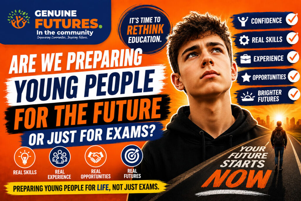 NEET support UK, education system failing young people, skills for future jobs UK, youth unemployment UK, alternative education programmes, employability skills for young people, Genuine Futures Bolton, preparing young people for work, real world skills education UK